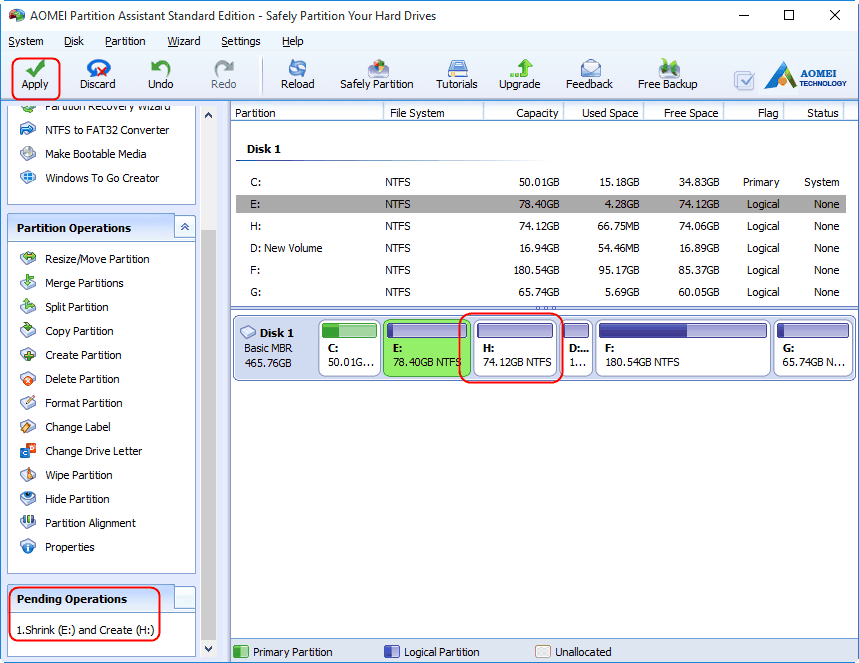 Create partition windows 10 pro